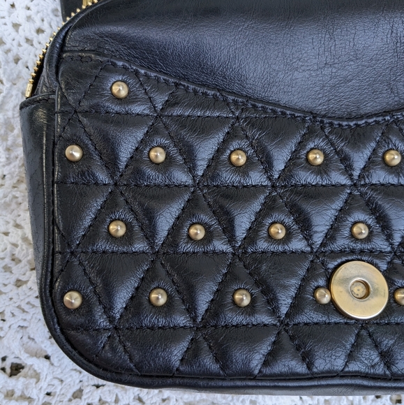 The Kooples Stella Studded Bag Black Leather + Brass Chain - Picture 6 of 17